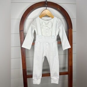NEW: Carter's White Baby Tux with Bow Tie